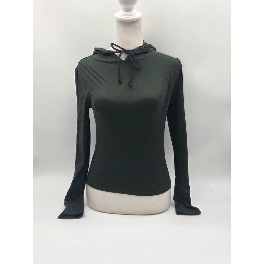 Fashion Nova Women's XS Olive Green Drawstring Hoodie Top NWT 101-690